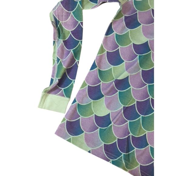 Hanna Andersson Purple & Green Mermaid Long Sleeve Pajama Top Shirt Girls 12 - Picture 4 of 5